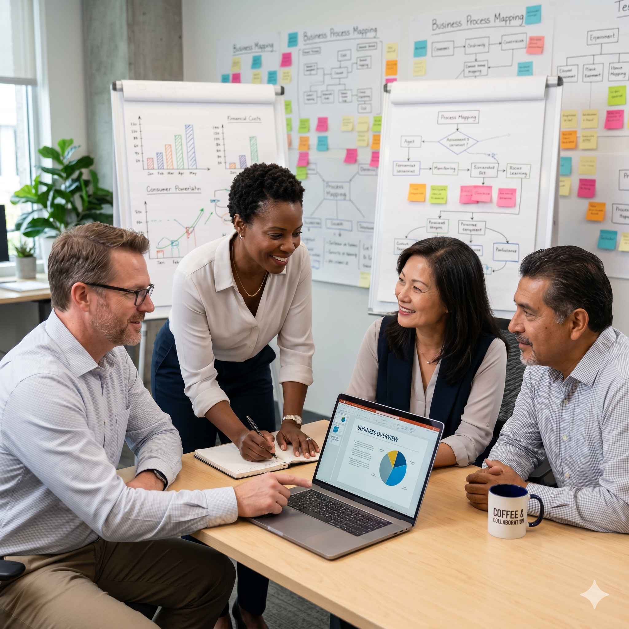 Experienced workplace professionals collaborating
